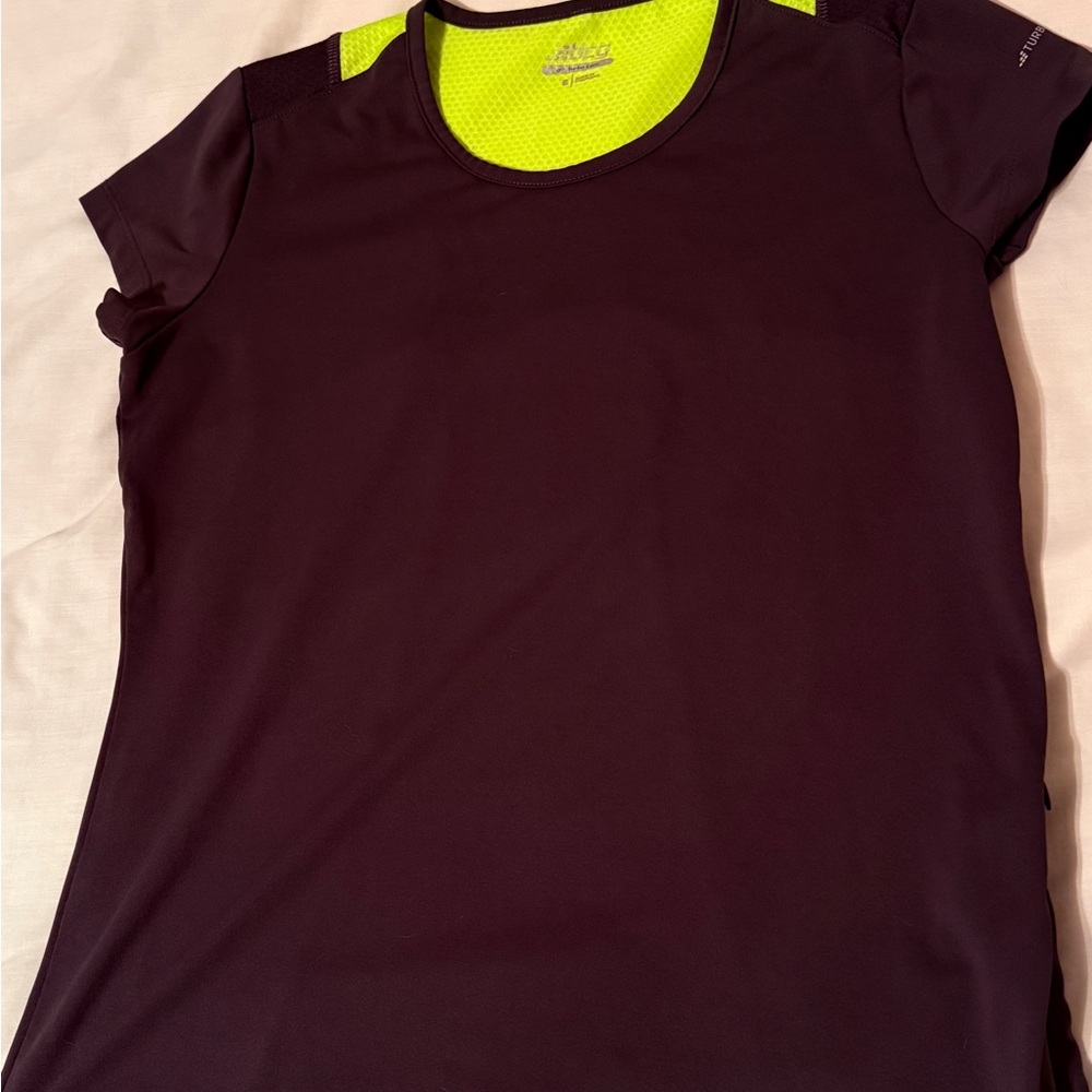 BCG Women's dark gray and Neon Yellow Tee